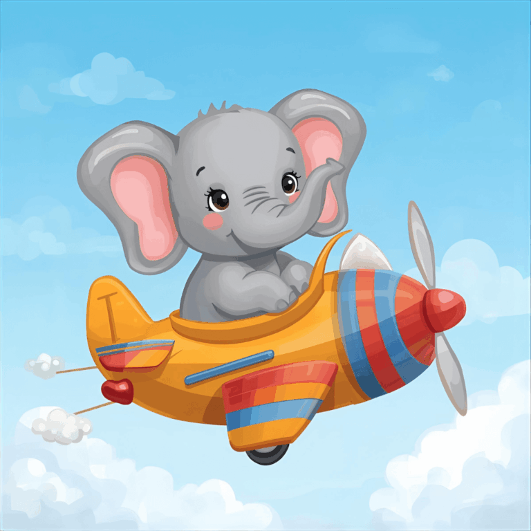 Lustige Kindergeschichte Elefant im Flugzeug