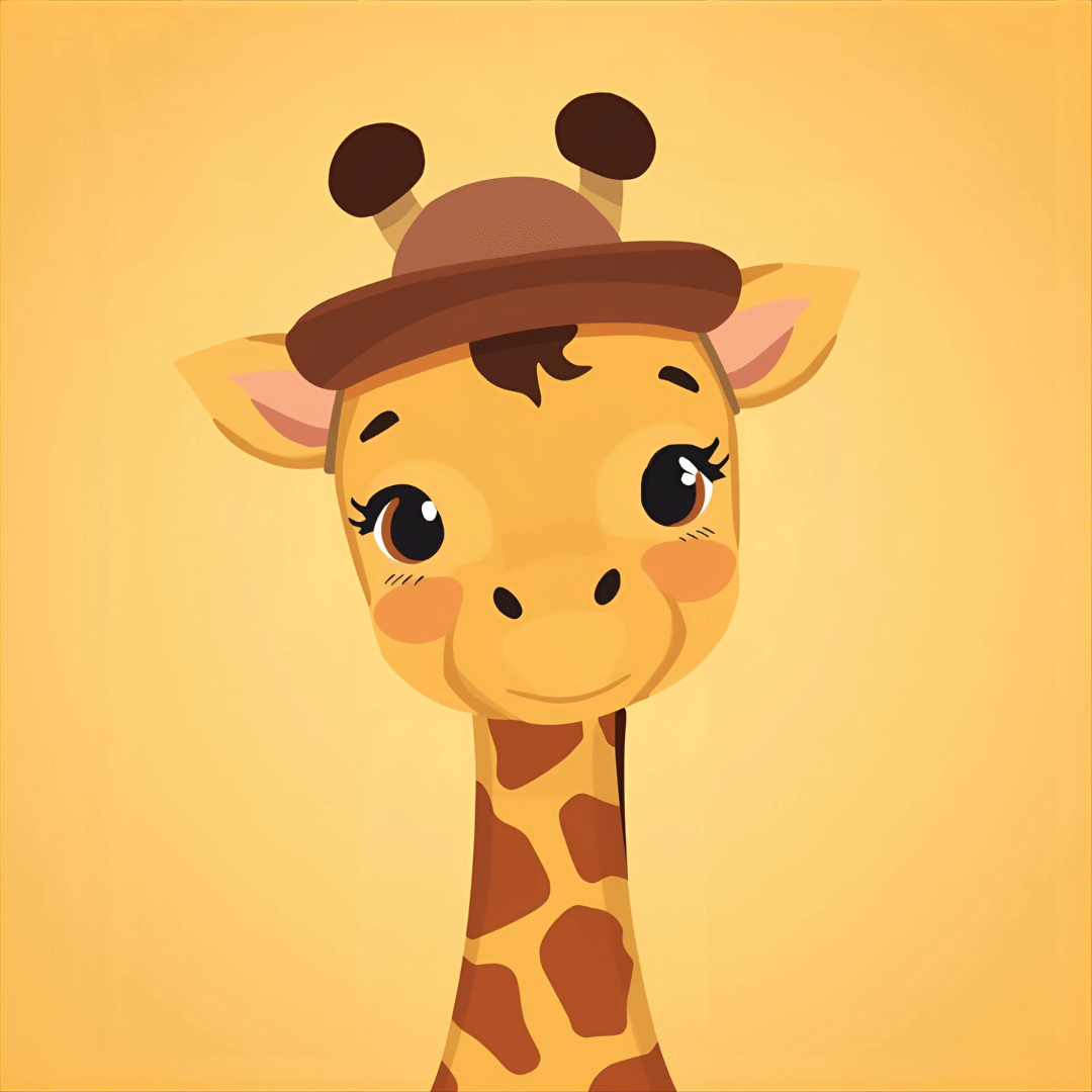 Lustige Kindergeschichte Giraffe mit Hut