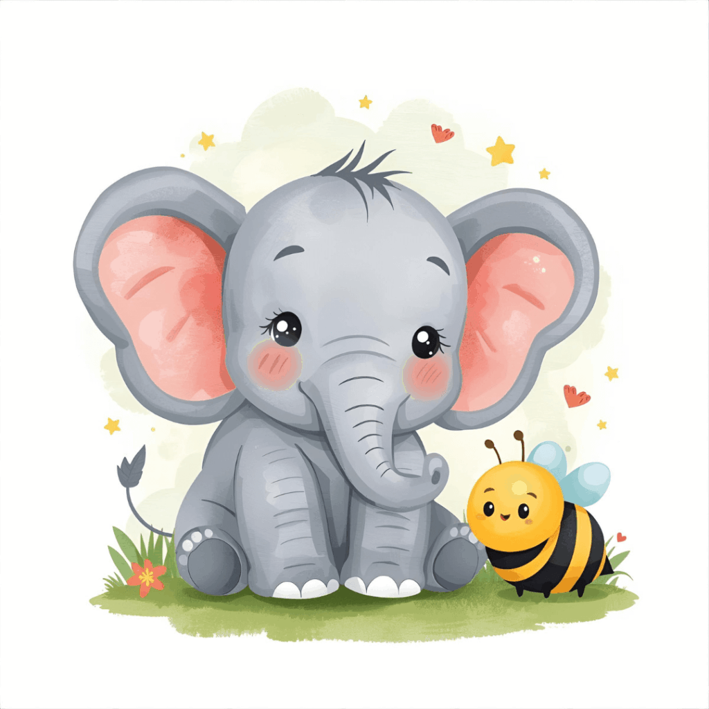 Lustige Kindergeschichte Elefant und Biene