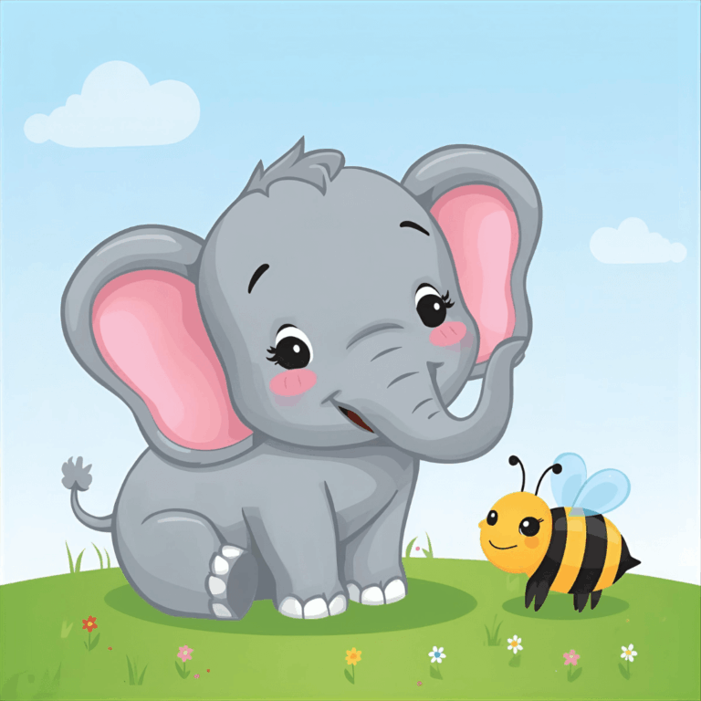 Lustige Kindergeschichte Elefant und Biene