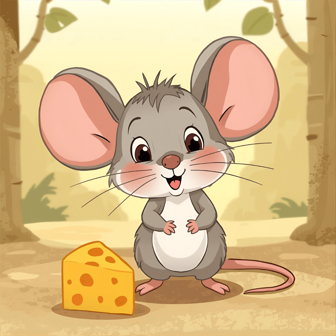 Lustige Kindergeschichte Maus mit Käse