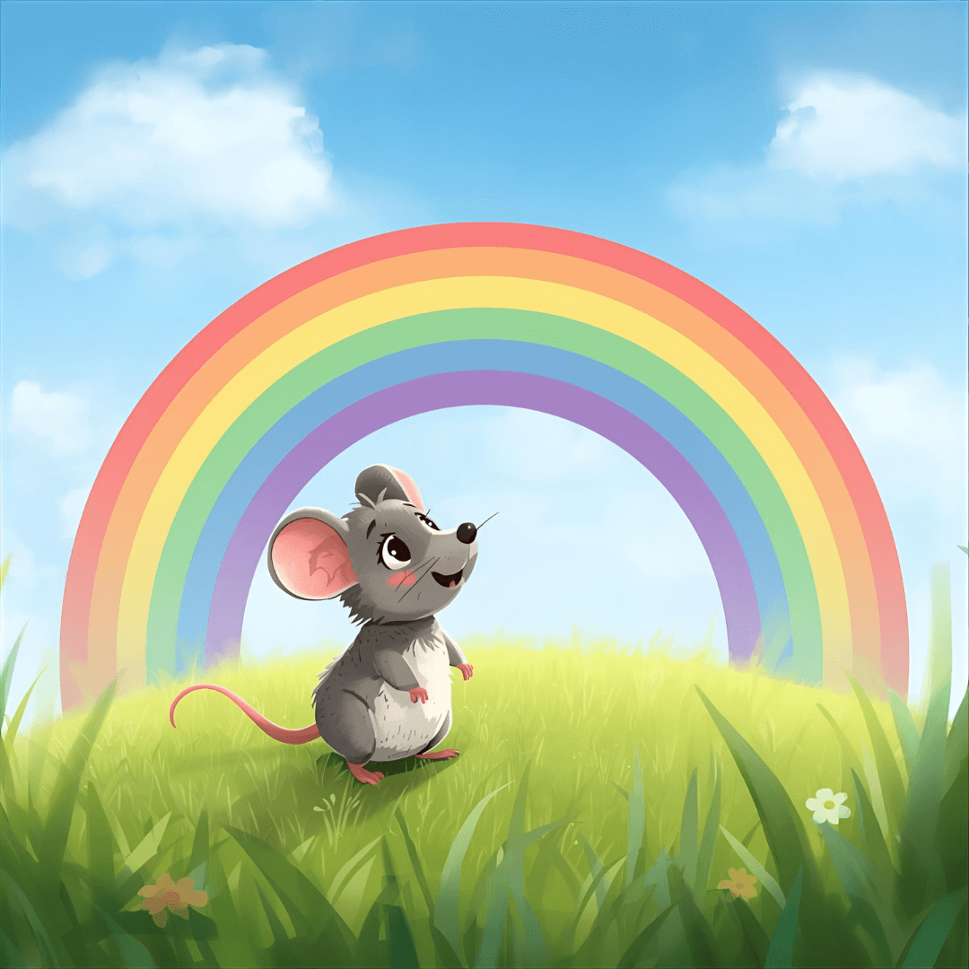 Kindergeschichte Maus mit Regenbogen