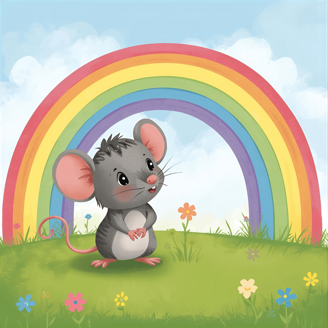 Kindergeschichte Maus mit Regenbogen