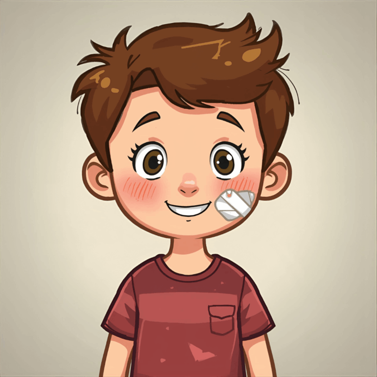 Kindergeschichte Junge mit Pflaster