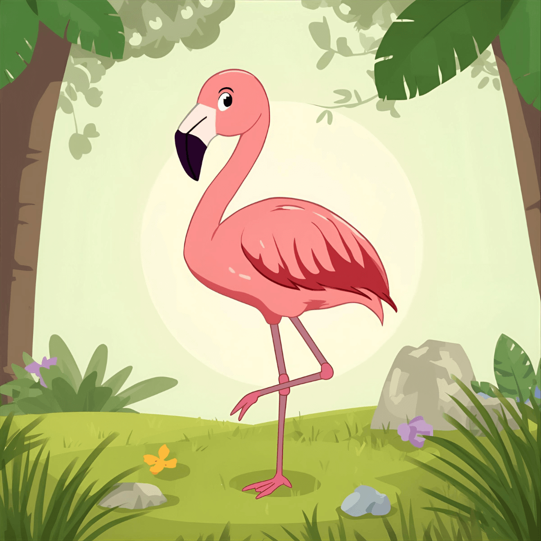 Lustige Kindergeschichte Flamingo