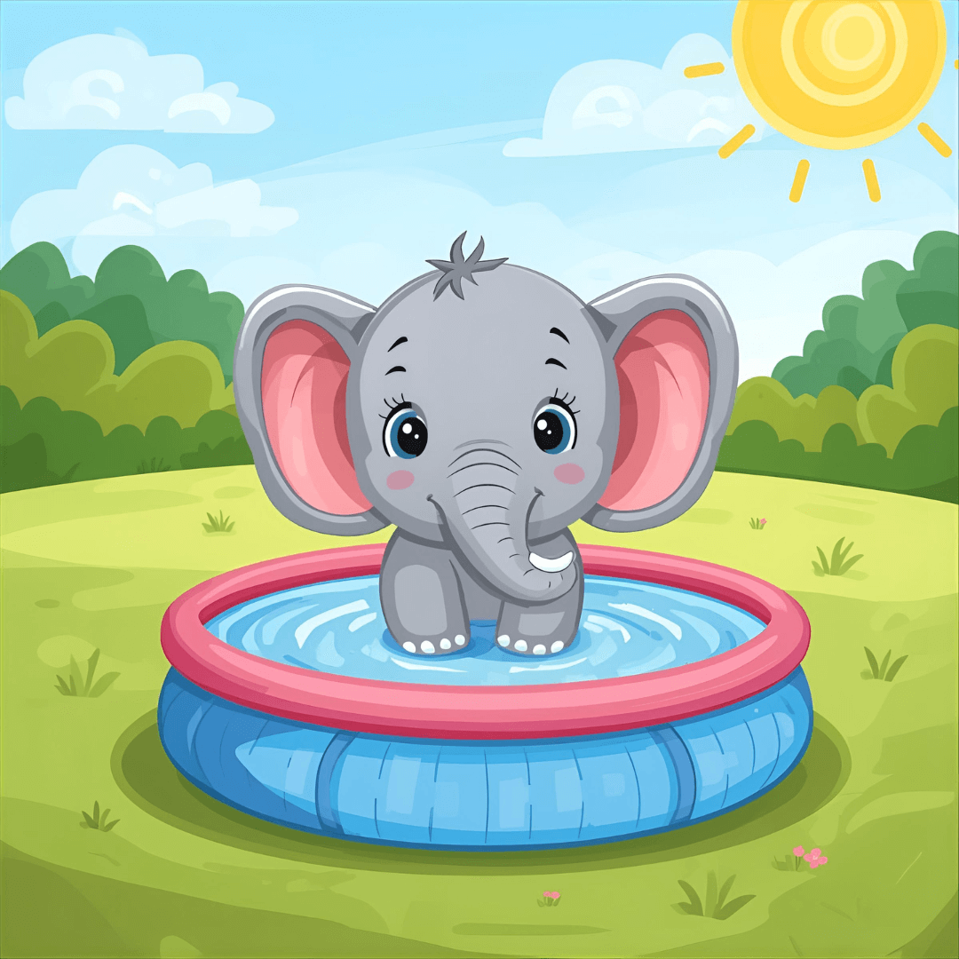 Lustige Kindergeschichte Elefant im Planschbecken