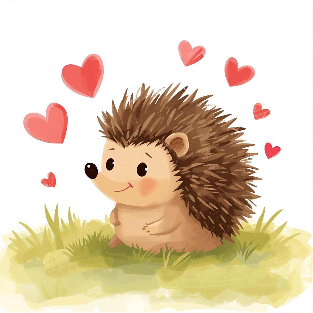 Kindergeschichte Igel mit Herzen
