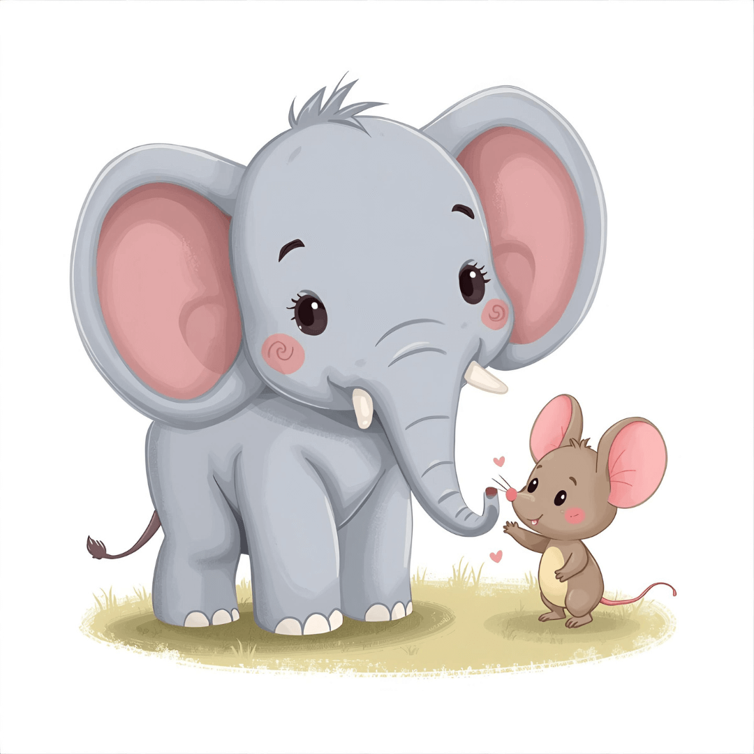 Kindergeschichte Elefant mit Maus 