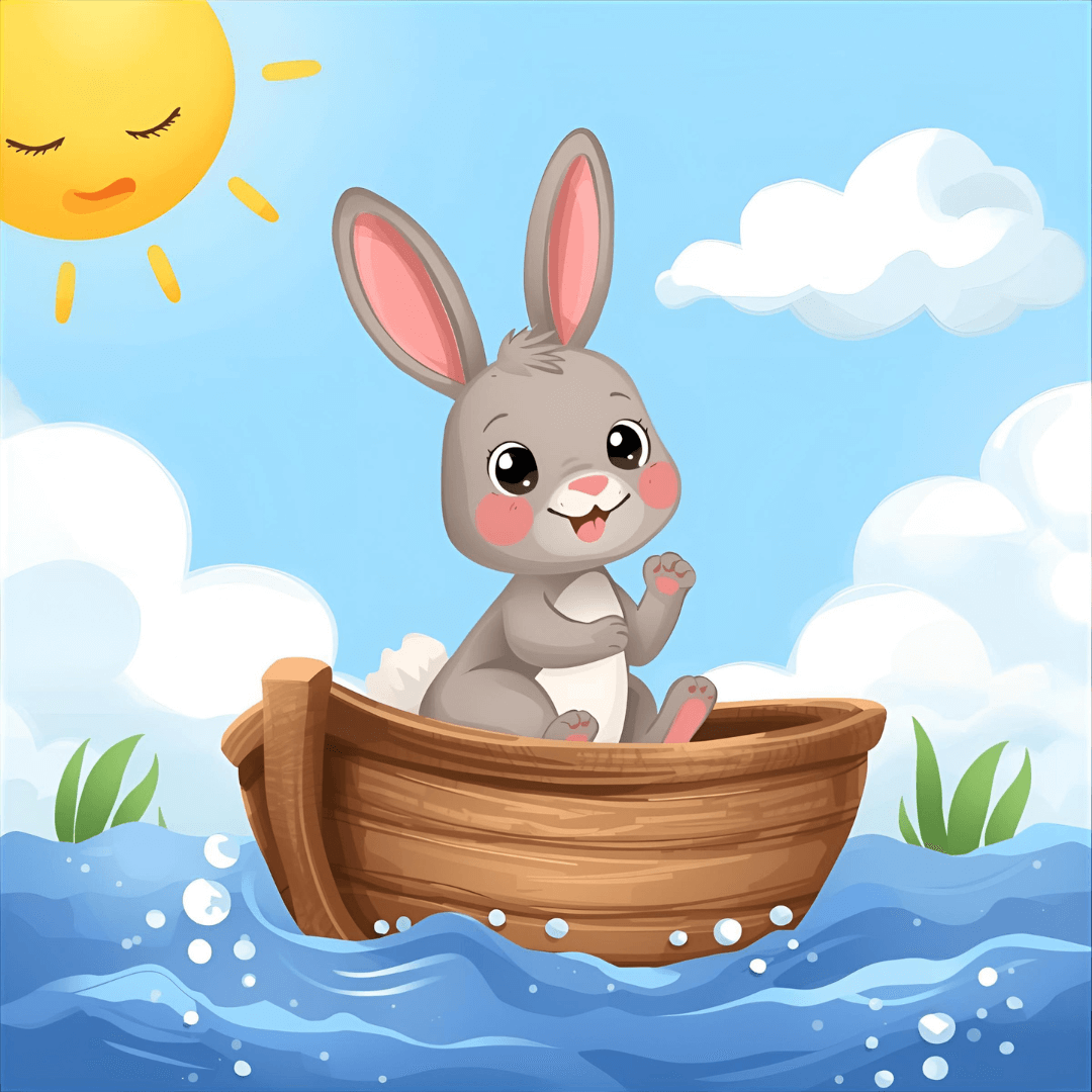Lustige Kindergeschichte Hase im Boot