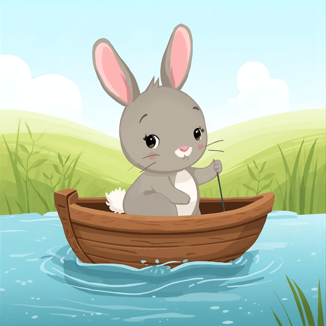 Lustige Kindergeschichte Hase im Boot