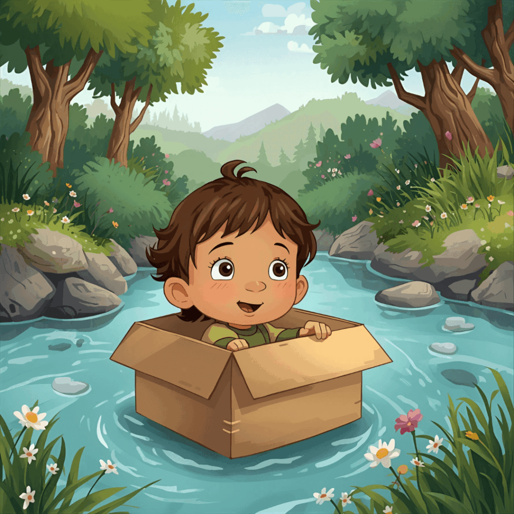 Märchen Baby in einer Schachtel