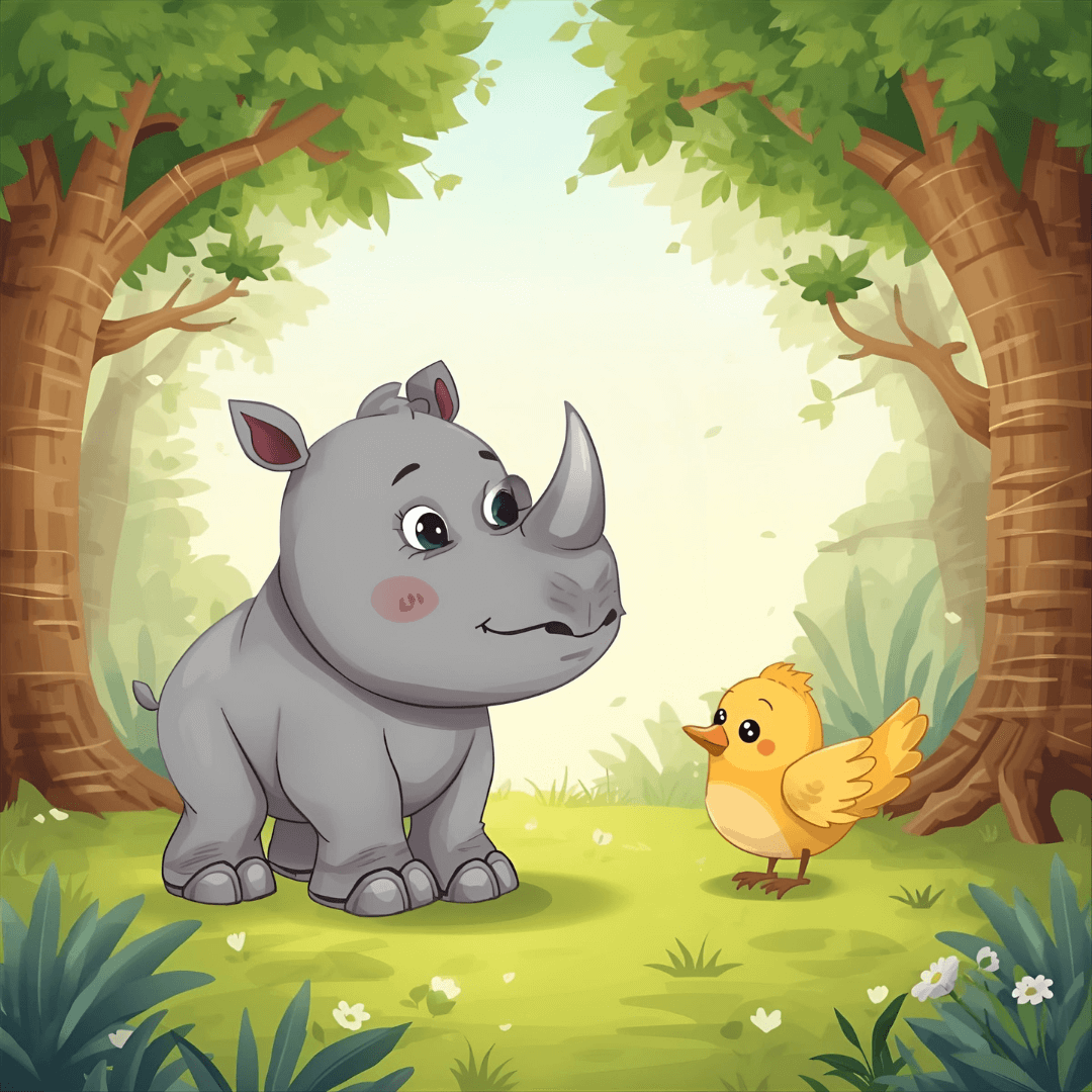 Kindergeschichte Nashorn und Vogel