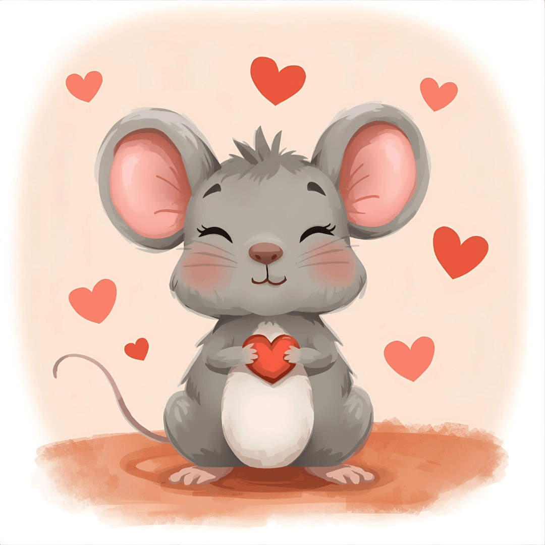 Kindergeschichte Maus mit Herzen