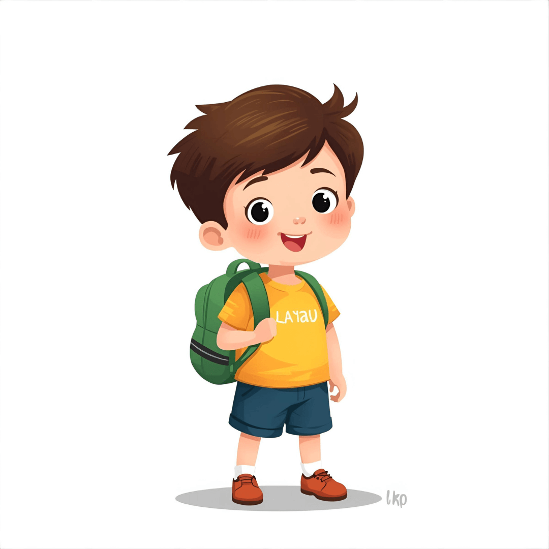 Schulgeschichte Junge mit Schulranzen