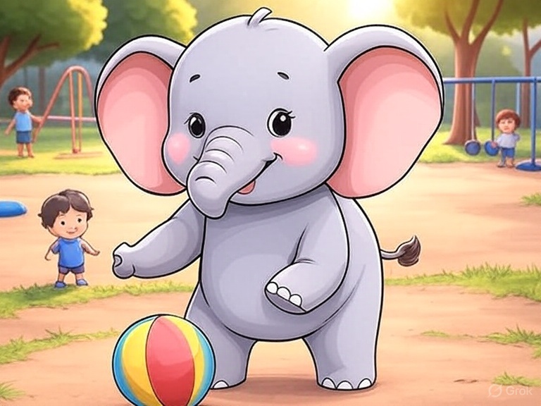 Kindergeschichte Elefant auf dem Spielplatz