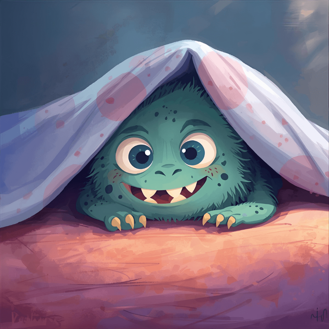 Lustige Kindergeschichte Monster unter dem Bett