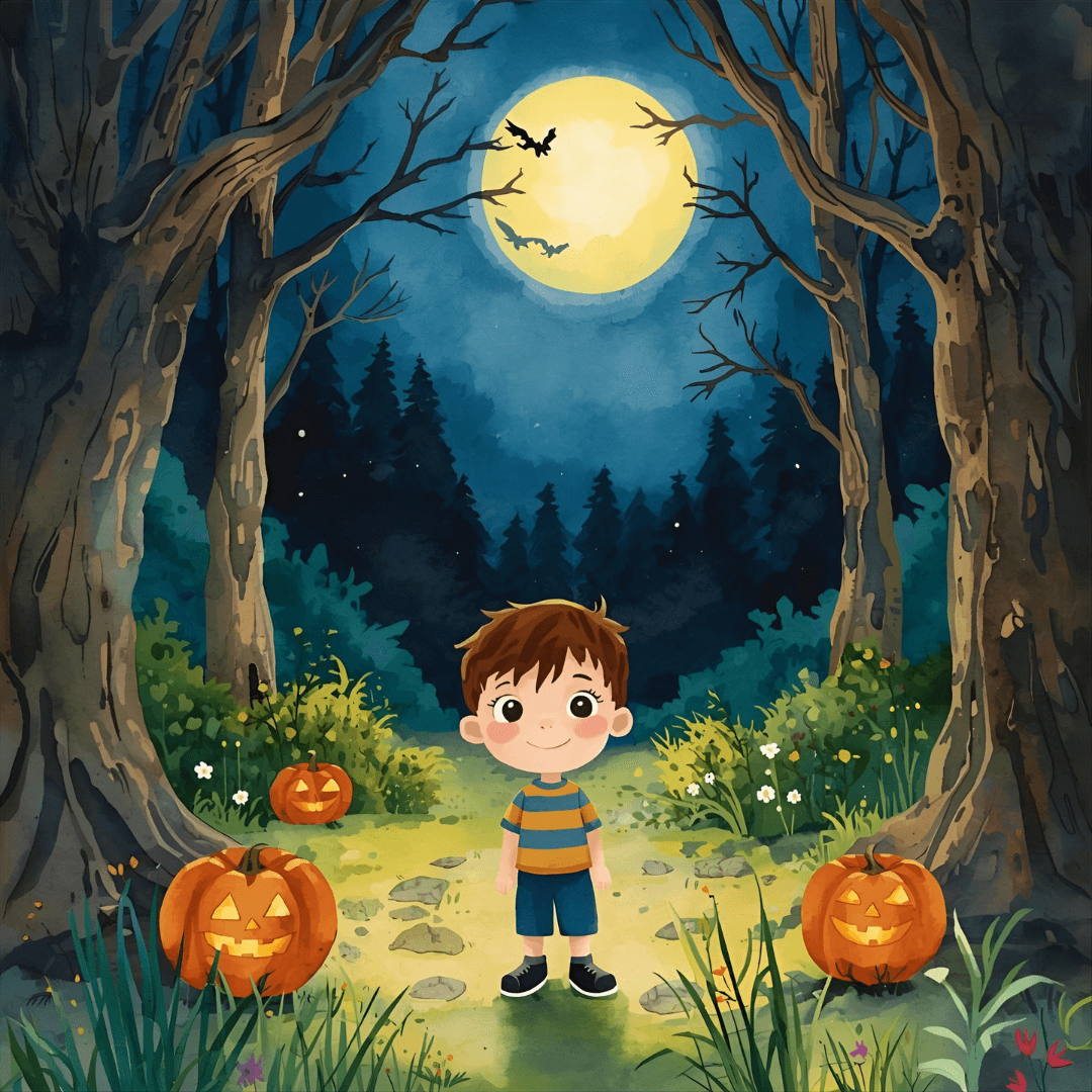 Halloween Geschichte Junge im Wald