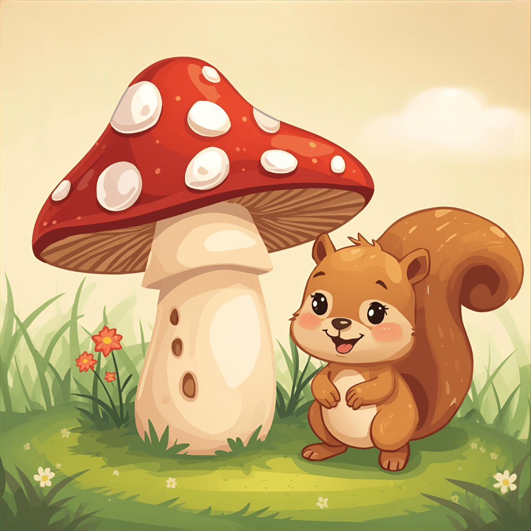 Kindergeschichte Fliegenpilz und Eichhörnchen