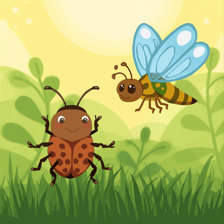 Kindergeschichte Käfer und Libelle