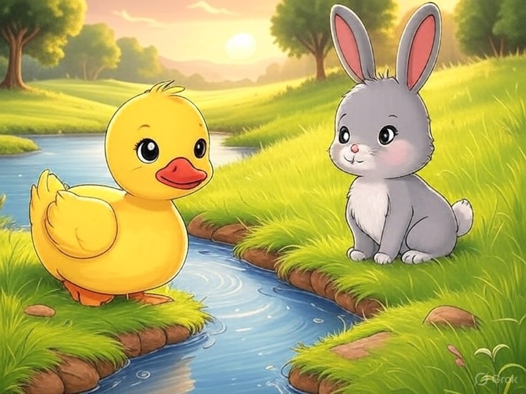 Kindergeschichte Freundschaft Ente Emma und Hase