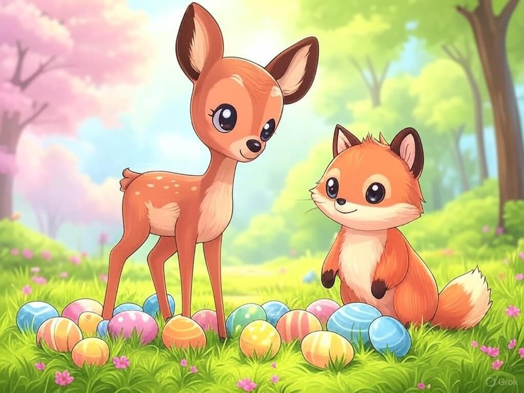 Kindergeschichte Ostern Reh und Fuchs