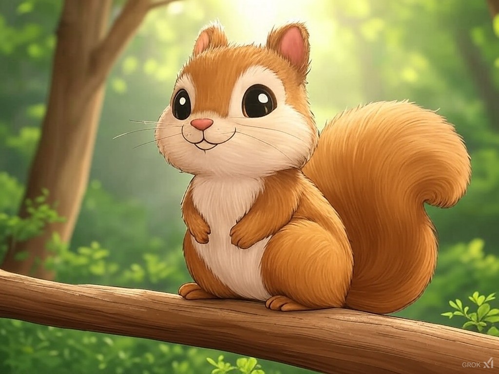  ein eichhörnchen als fußballstar eine kurzgeschichte mit tieren im wald Illustration 