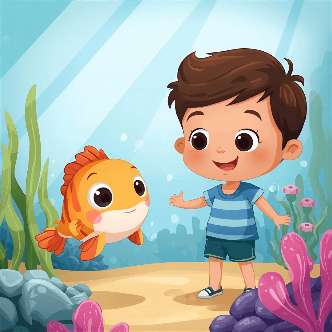 Kindergeschichte Junge und Fisch