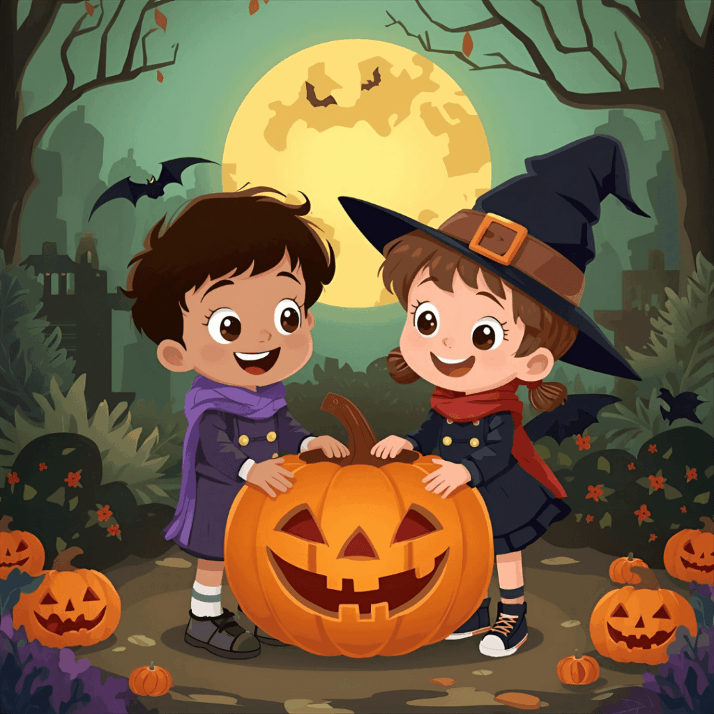 Kindergeschichte Halloween Geschwister