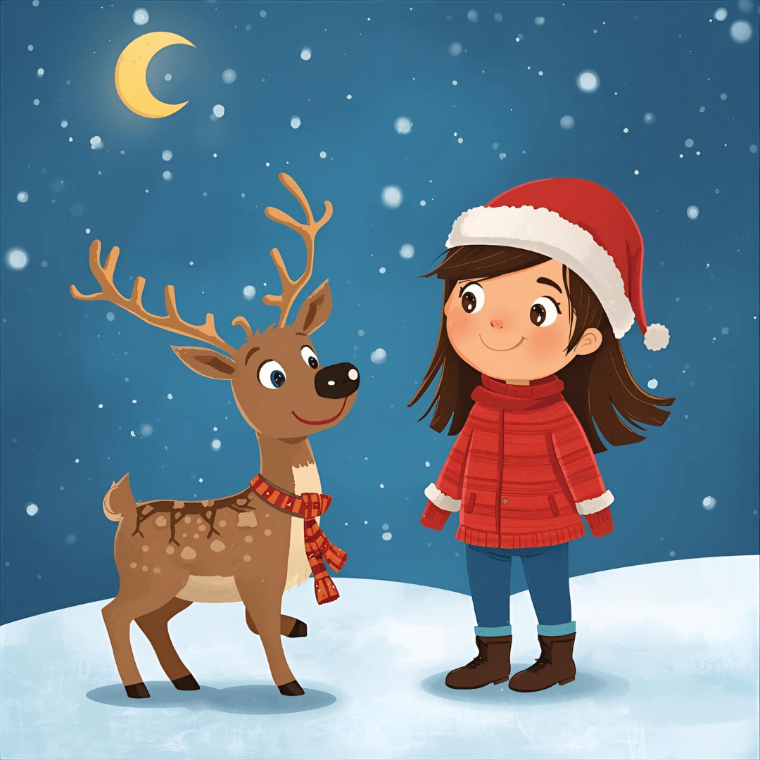 Kindergeschichte Weihnachten Mädchen und Rentier