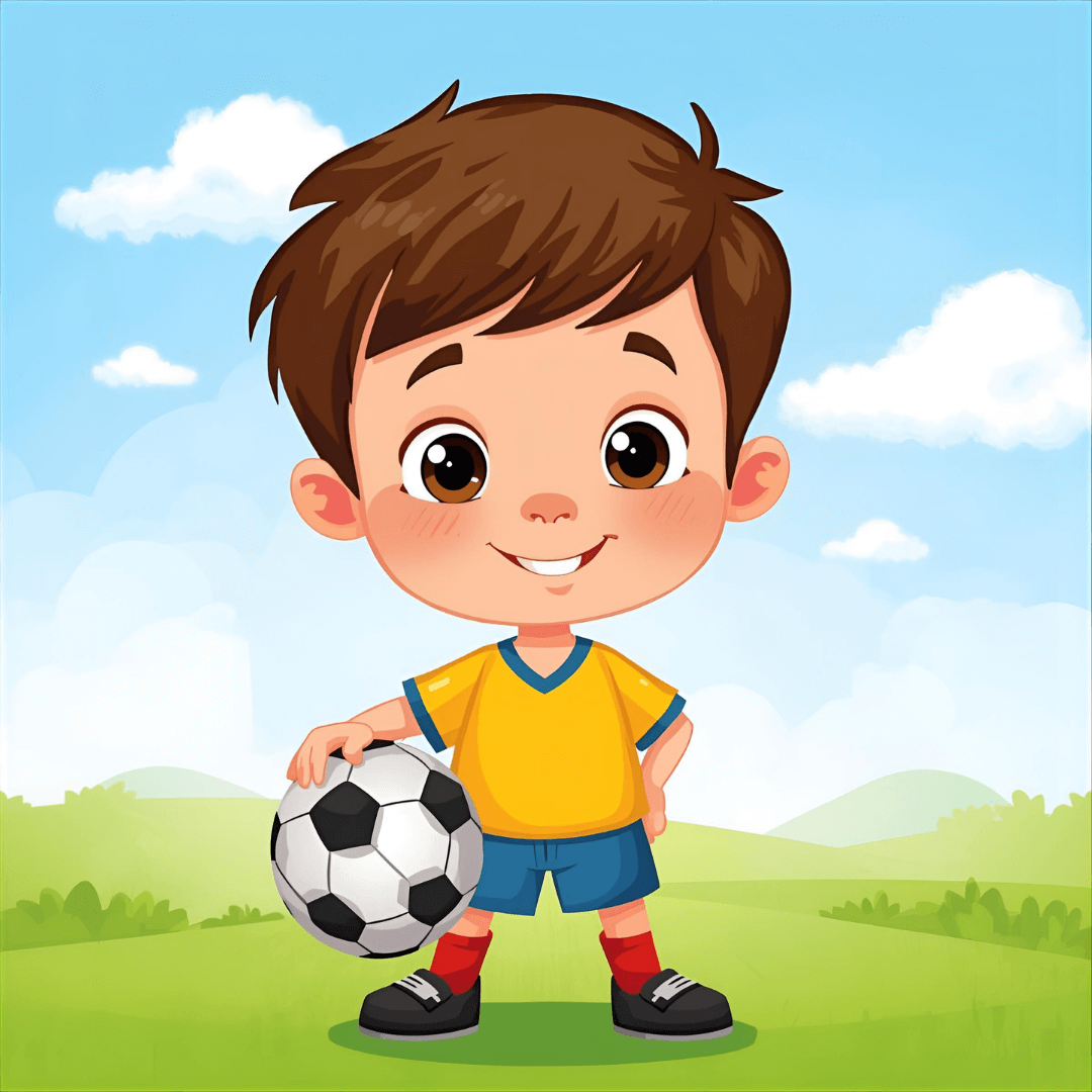 Kindergeschichte Junge mit Fußball