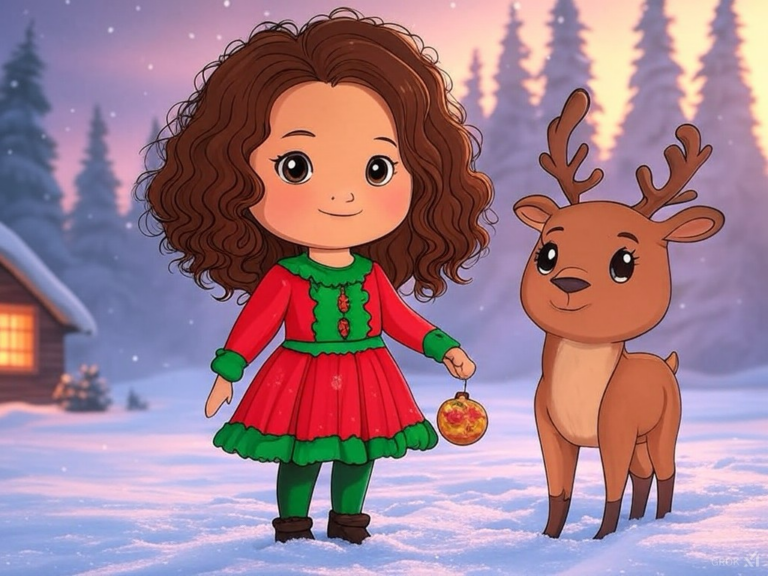 Kindergeschichte Weihnachten Mädchen und Rentier