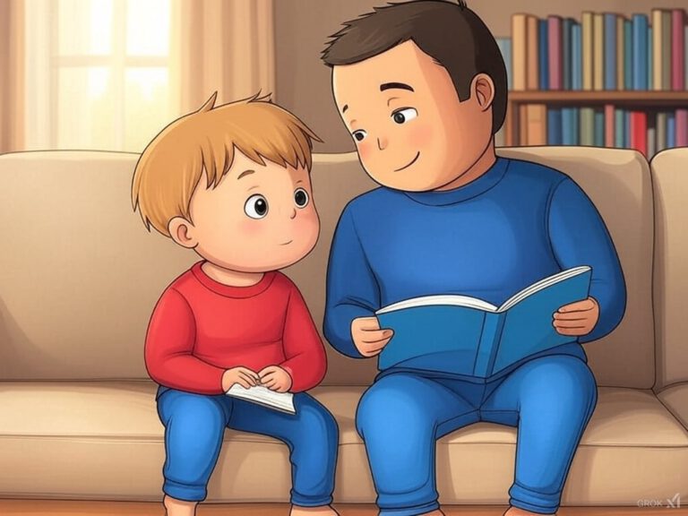 Kindergeschichte Junge mit Papa