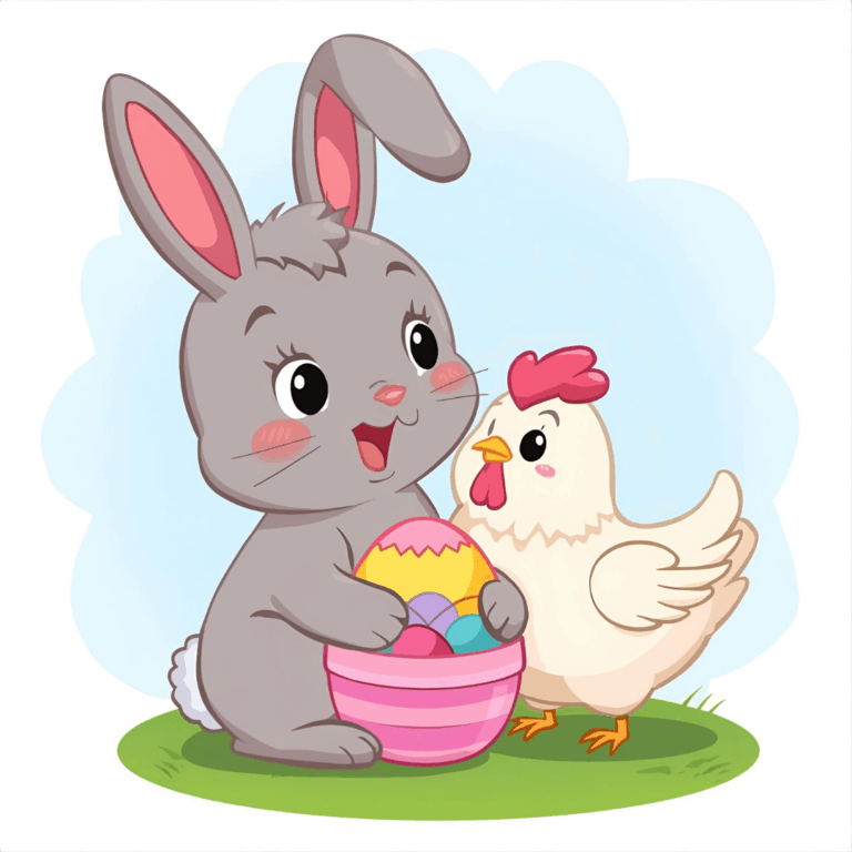Ostergeschichte Henne und Ei und Hase