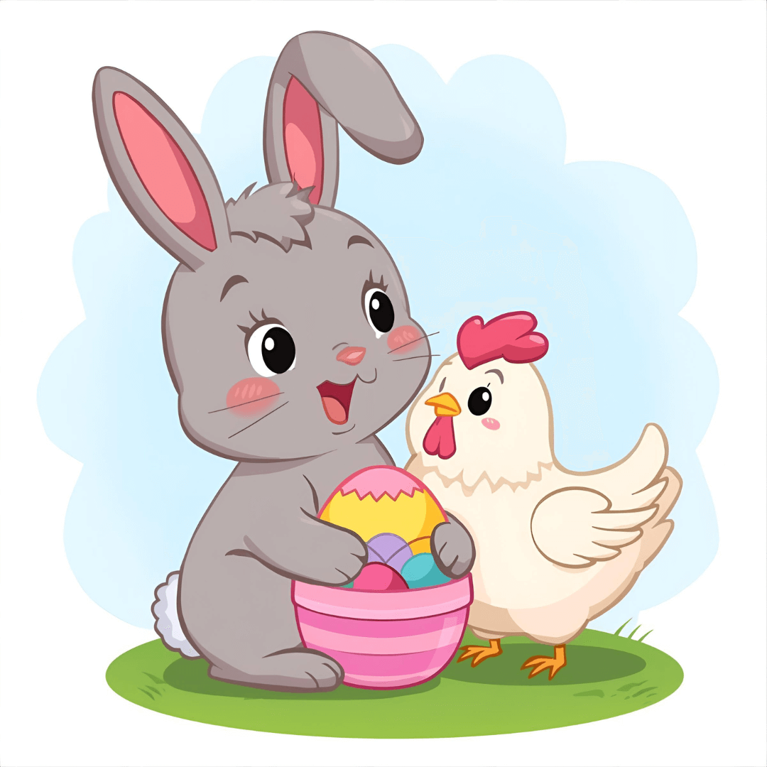 Ostergeschichte Henne und Ei und Hase