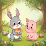 Ostergeschichte Osterhase mit Schweinchen und Ei