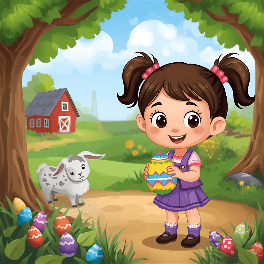 Ostergeschichte Mädchen mit Osterei
