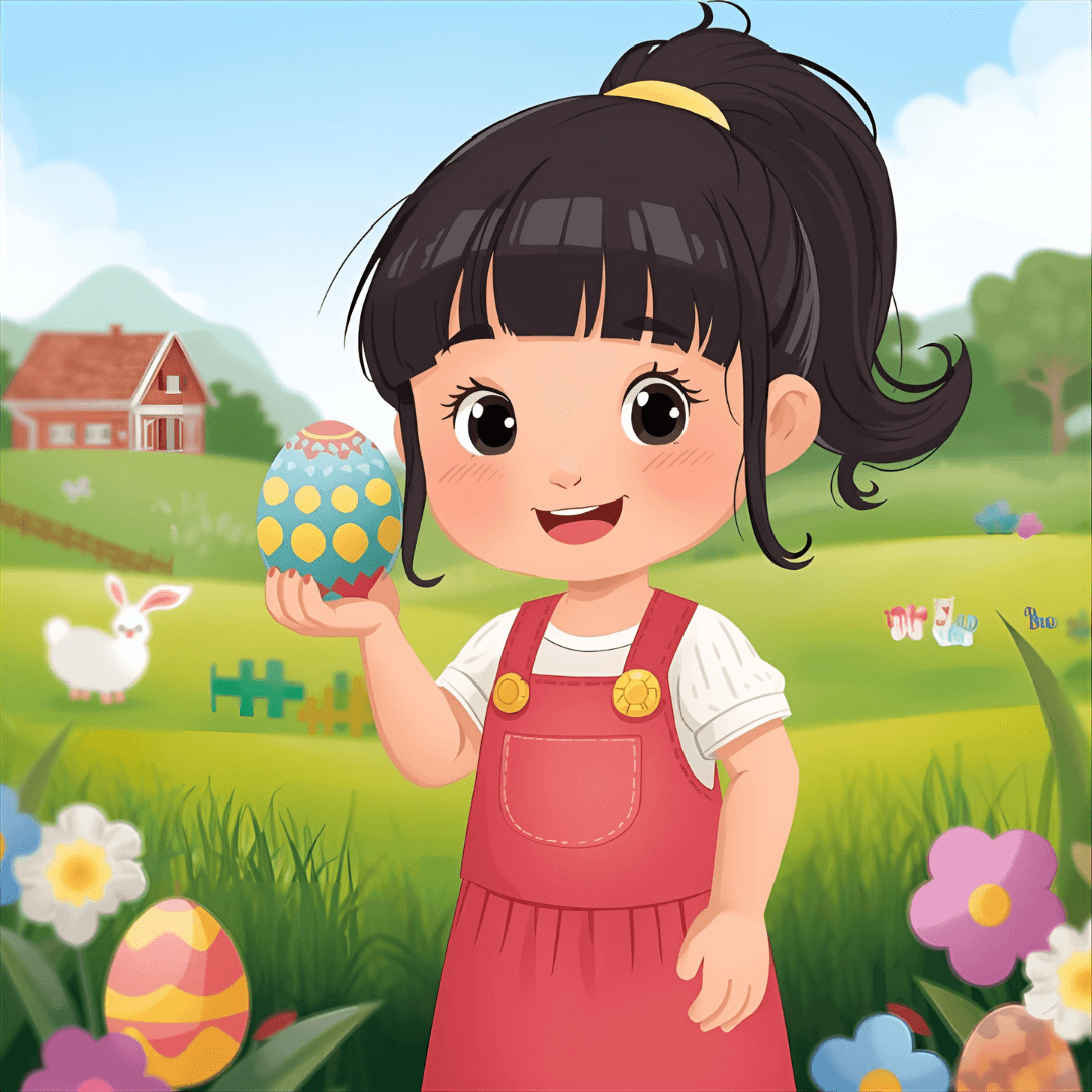Ostergeschichte Mädchen mit Osterei