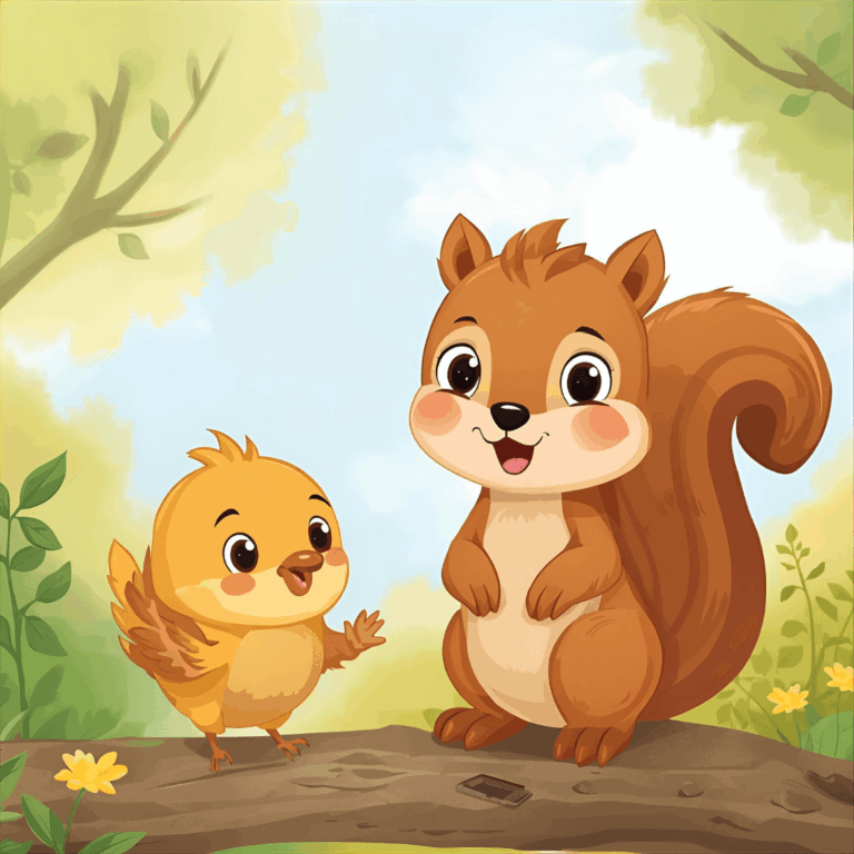 Kindergeschichte Vögelchen und Eichhörnchen