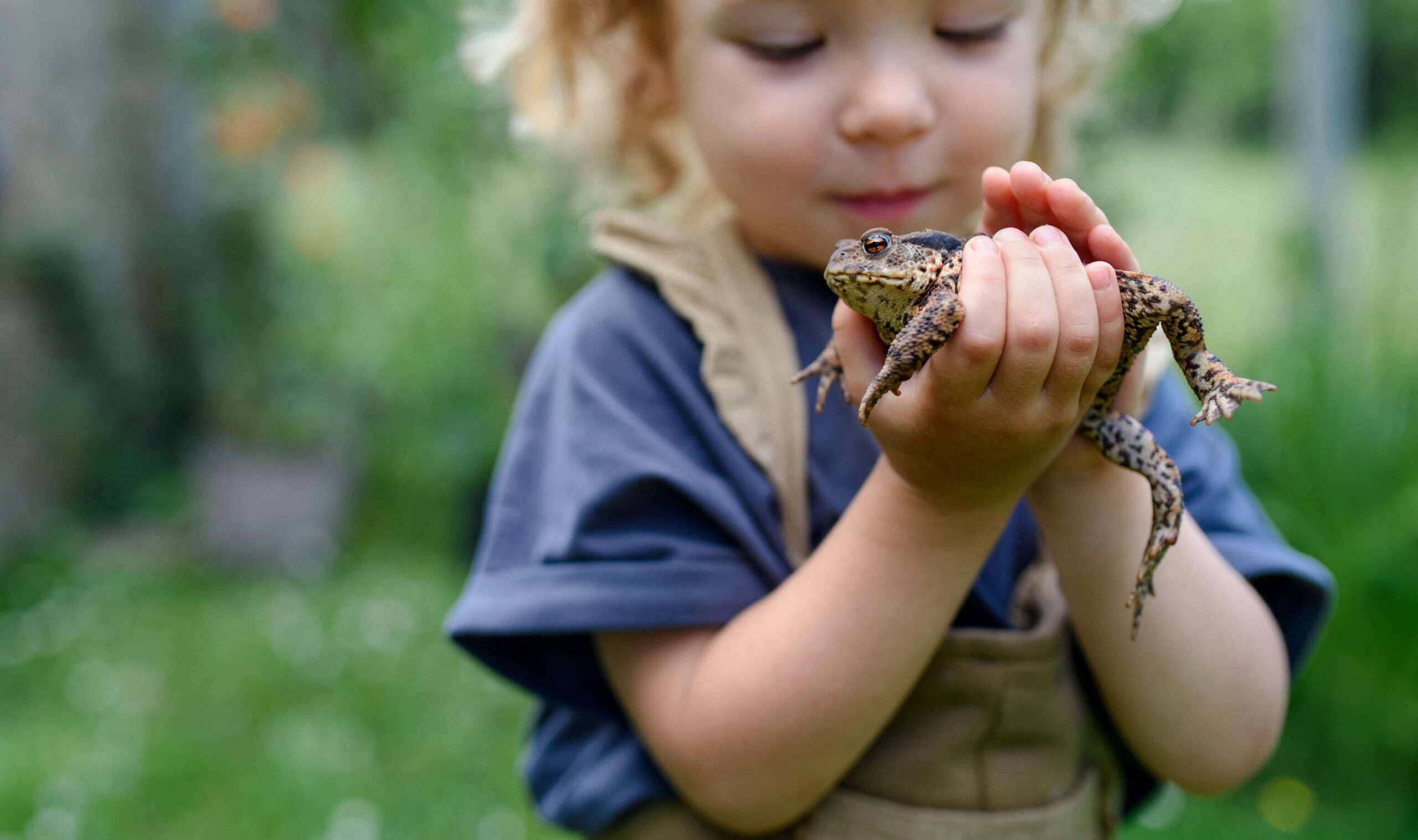 Kurze Kindergeschichten zum Vorlesen Mädchen mit Frosch