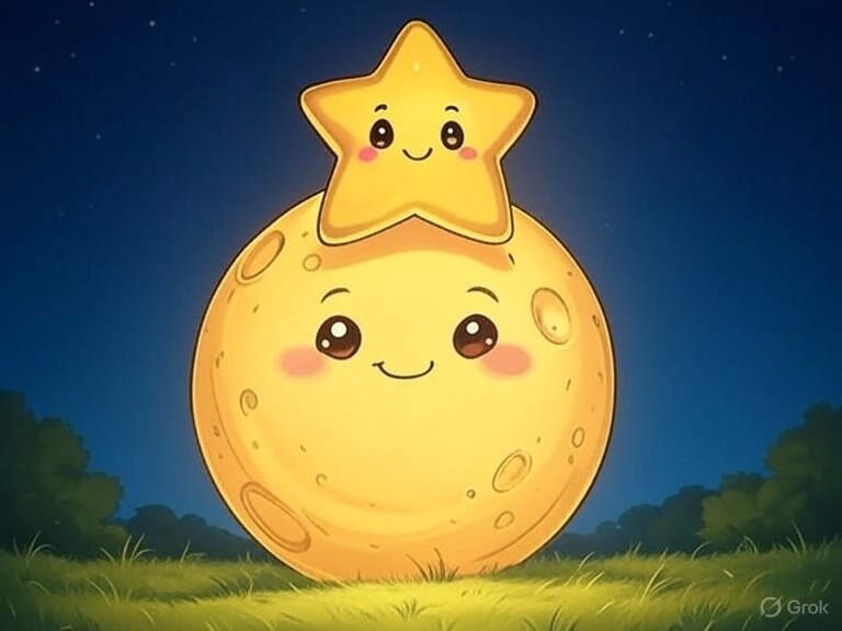 Gute Nacht Geschichte Stern und Mond