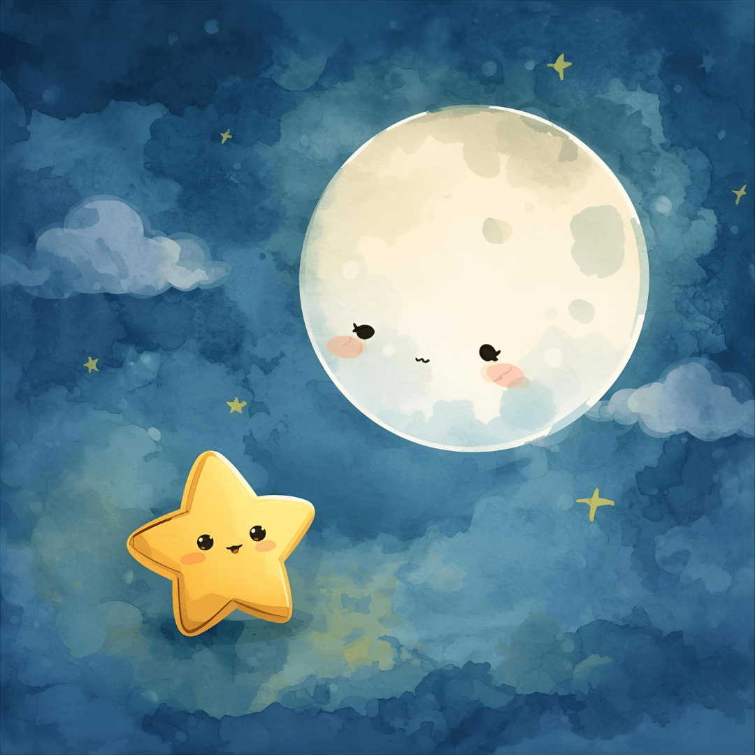 Gute Nacht Geschichte Stern und Mond
