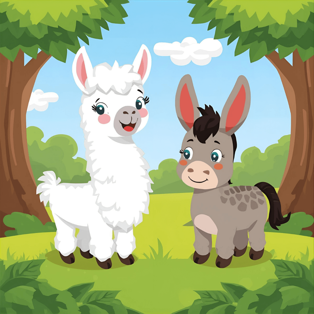 Kindergeschichte Lama und Esel