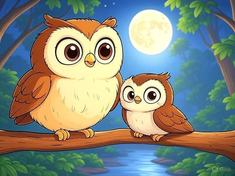 Gute Nacht Geschichte für Kinder Eulen