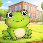 Kindergeschichte Schule Frosch