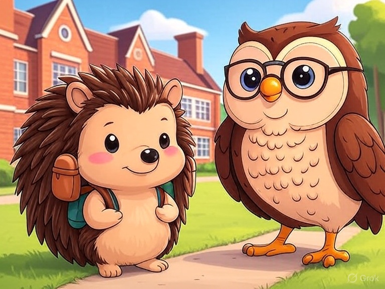 Kindergeschichte Schule Eule und Igel