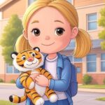 Schulgeschichte für Kinder Mädchen und Stofftiger