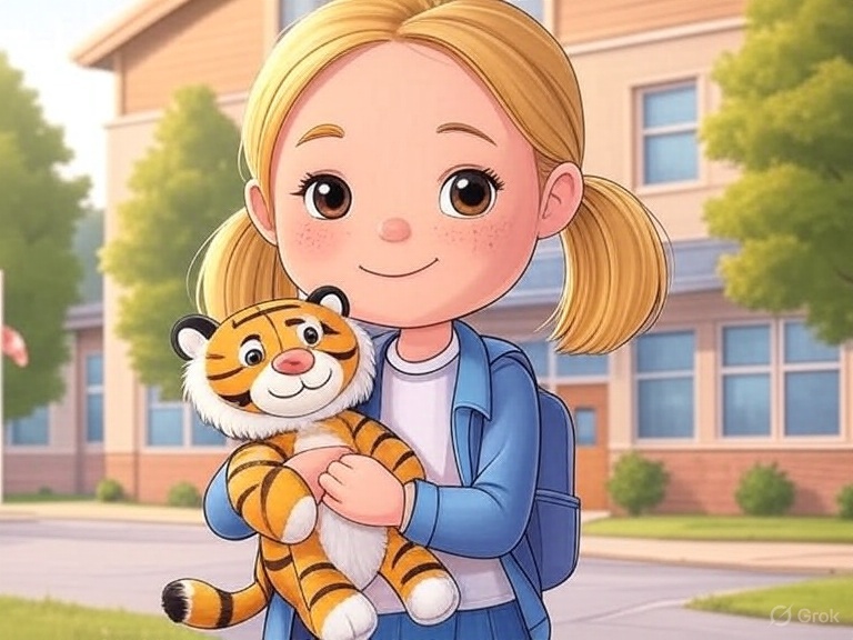 Schulgeschichte für Kinder Mädchen und Stofftiger