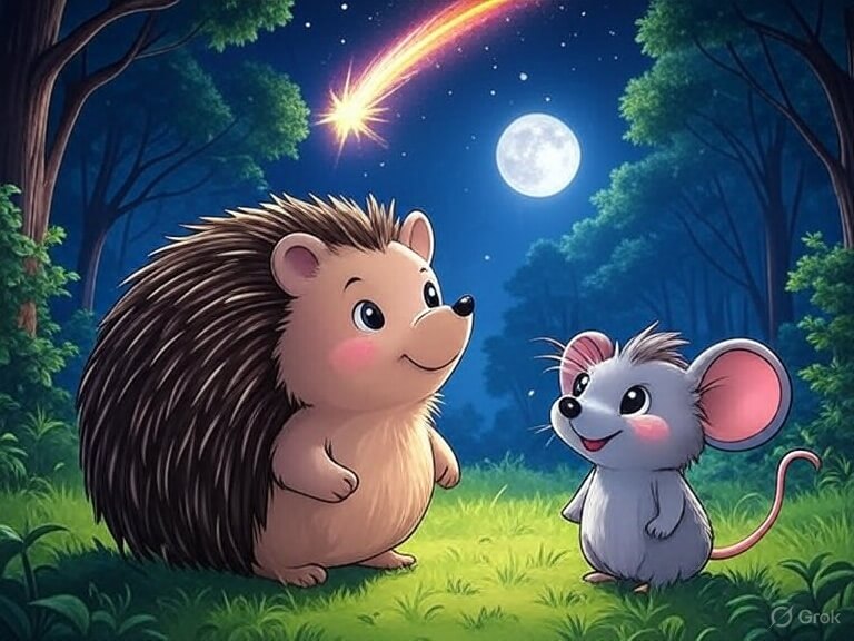 Gute Nacht Geschichte Igel und Maus Sternschnuppe