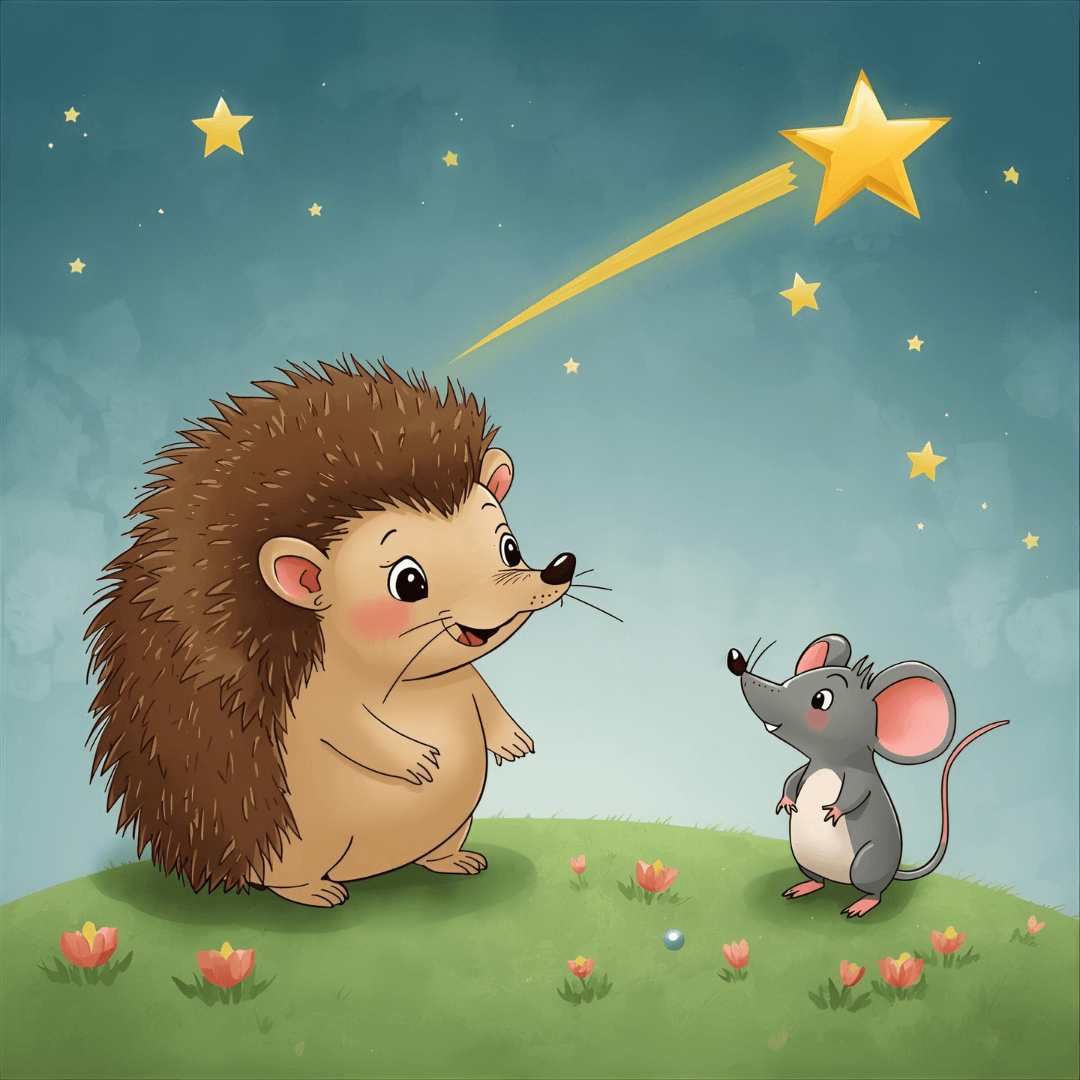 Kindergeschichte Igel und Maus mit Sternschnuppe