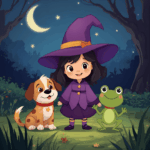 Kindergeschichte Hexe Halloween Frosch und Hund